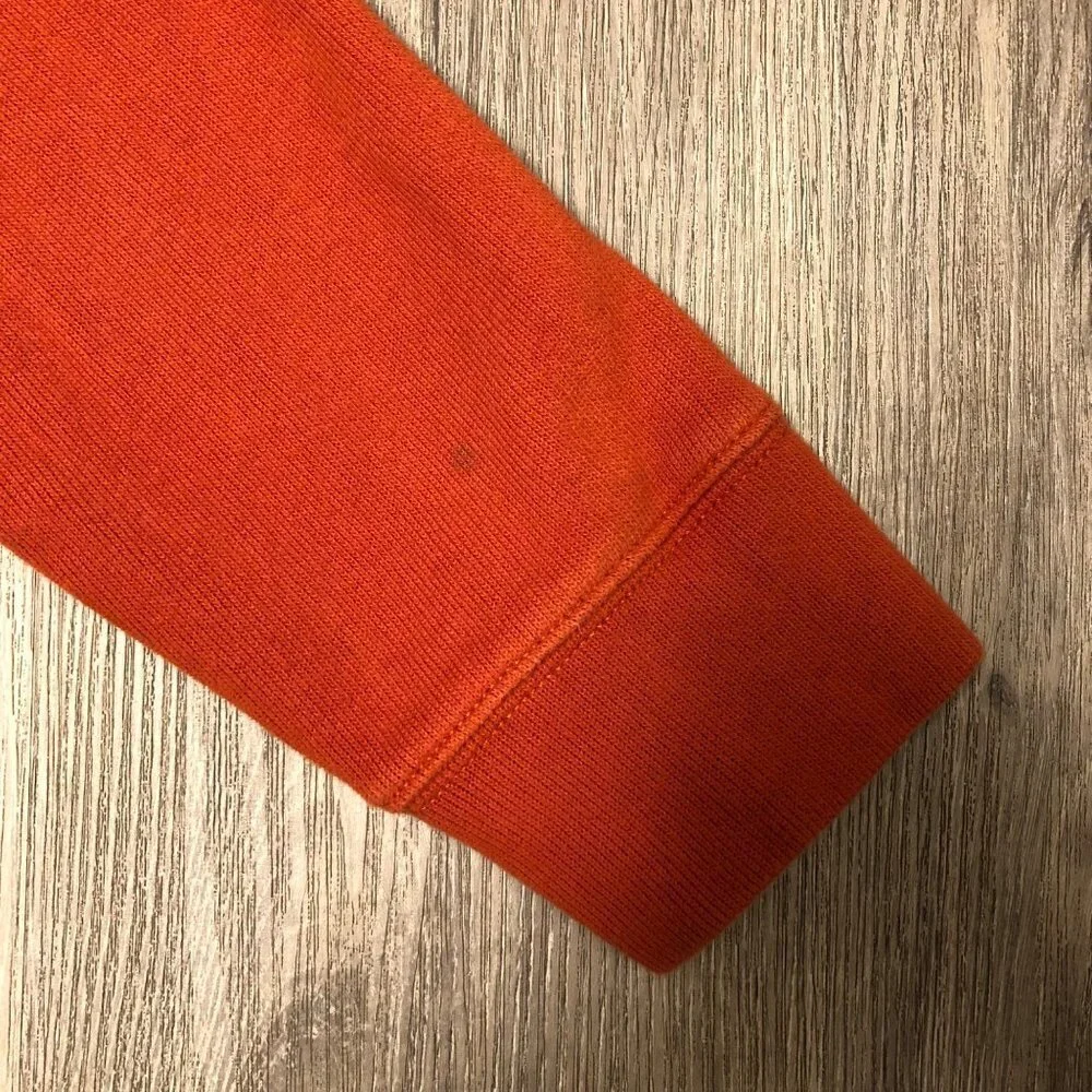 Lands' End Men's Size Medium Quarterzip Sweater Pumpkin Orange Half Zip Pullover